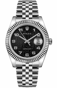 Rolex Datejust 36 Black Jubilee Dial Watch 116234