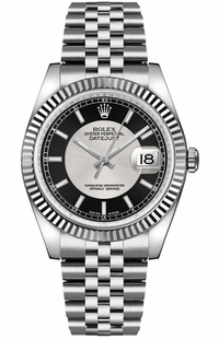 Rolex Datejust 36 Black & Silver Tuxedo Dial Steel Watch 116234