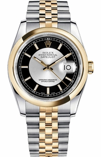 Rolex Datejust 36 Black & Silver Dial Watch 116203