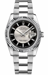 Rolex Datejust 36 Black & Silver Dial Watch 116234-0152
