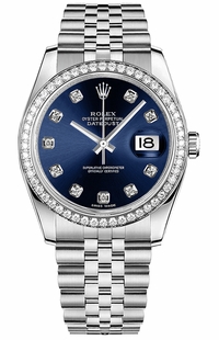 Rolex Datejust 36 Blue Diamond Jubilee Bracelet Watch 116244