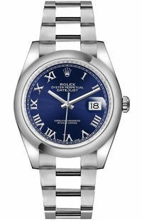 Rolex Datejust 36 Blue Roman Numeral Watch 116200-0060