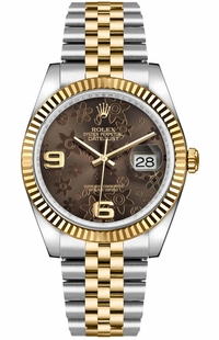Rolex Datejust 36 Bronze Floral Dial Watch 116233-0213