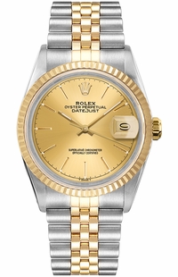 Rolex Datejust 36 Champagne Dial Gold & Steel Unisex Watch 16013