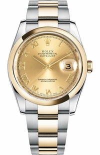 Rolex Datejust 36 Champagne Dial Steel & Gold Watch 116203-0128