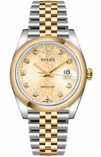 Rolex Datejust 36 Champagne Jubilee Dial Watch 126203-0033