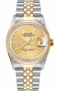 Rolex Datejust 36 Champagne Jubilee Dial Gold & Steel Unisex Watch 16013