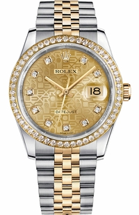 Rolex Datejust 36 Champagne Jubilee Diamond Dial Watch 116243