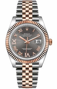 Rolex Datejust 36 Dark Rhodium Dial Fluted Bezel Watch 126231-0023