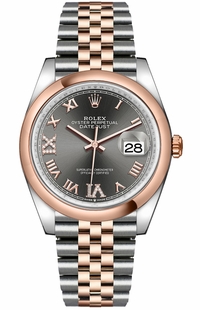 Rolex Datejust 36 Dark Rhodium Grey Dial Watch 126201-0023