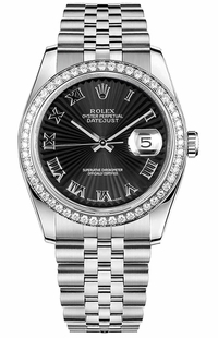 Rolex Datejust 36 Diamond Bezel Black Watch 116244