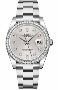 Rolex Datejust 36 Diamond Bezel Oyster Bracelet Women's Watch 116244-0033
