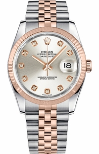 Rolex Datejust 36 Diamond Silver Dial Watch 116231
