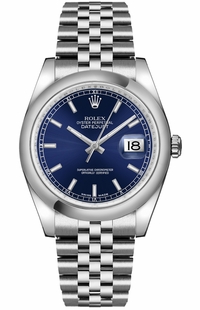 Rolex Datejust 36 Domed Bezel Blue Dial Watch 116200-0101