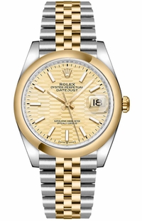 Rolex Datejust 36 Golden Fluted Motif Dial Unisex Watch 126203-0039