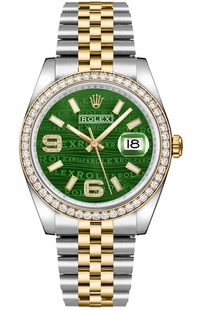 Rolex Datejust 36 Green Diamond Dial Watch 116243