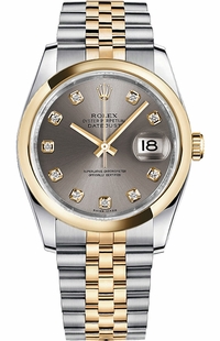 Rolex Datejust 36 Grey Diamond Dial Watch 116203-0169