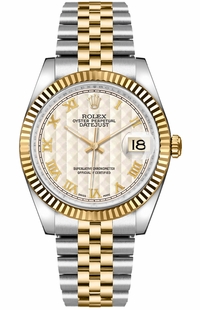 Rolex Datejust 36 Ivory Dial Fluted Bezel Watch 116233