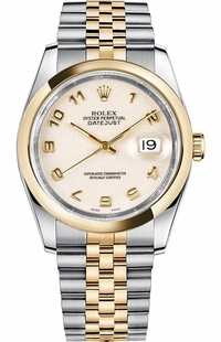 Rolex Datejust 36 Ivory Dial Gold & Steel Watch 116203