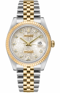 Rolex Datejust 36 Ivory Jubilee Bracelet Luxury Watch 16233