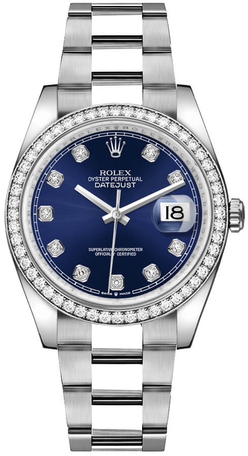 M126284RBR-0030 Rolex Datejust 36 White Rolesor Diamonds Watch