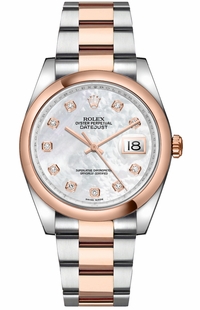 Rolex Datejust 36 Mother of Pearl Diamond Watch 116201-0102