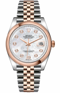 Rolex Datejust 36 Mother of Pearl Diamonds Watch 126201-0021