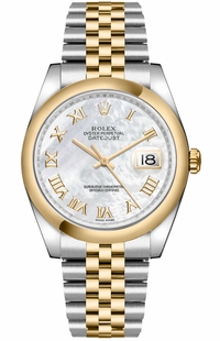 Rolex Datejust 36 Mother of Pearl Roman Numeral Watch 116203-0164