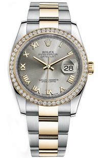 Rolex Datejust 36 Oystersteel & Yellow Gold Diamond Bezel Watch 116243-0058