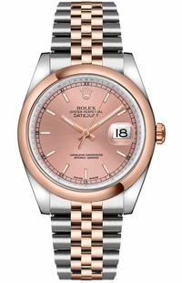 Rolex Datejust 36 Pink Dial Jubilee Bracelet Women's Watch 116201-0097