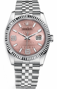 Rolex Datejust 36 Pink Diamond Jubilee Bracelet Watch 116234-0113