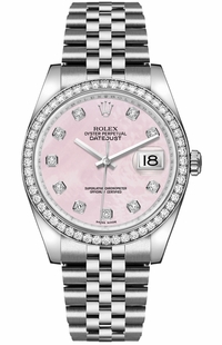 Rolex Datejust 36 Pink Diamond Jubilee Bracelet Women's Watch 116244-0013