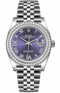 Rolex Datejust 36 Purple Roman Numeral Women's Watch 126284RBR-0013