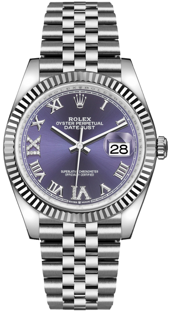 Rolex Datejust 36 Aubergine Dial Women's Watch 126234