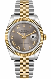 Rolex Datejust 36 Roman Numeral Fluted Bezel Watch 116233-0204