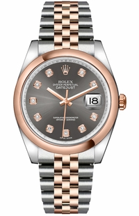 Rolex Datejust 36 Rose Gold Bezel Watch 116201-0065
