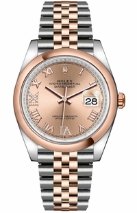 Rolex Datejust 36 Rose Pink Dial Two Tone Women's Watch 126201-0027