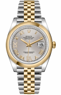 Rolex Datejust 36 Silver Dial Diamond VI & IX Luxury Watch 126203-0031