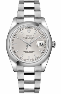 Rolex Datejust 36 Silver Dial Domed Bezel Unisex Watch 116200-0056