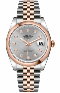Rolex Datejust 36 Silver Diamond Jubilee Bracelet Watch 116201-0063
