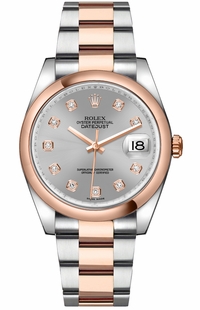 Rolex Datejust 36 Silver Diamond Watch 116201-0080