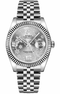 Rolex Datejust 36 Silver Floral Dial Watch 116234-0118