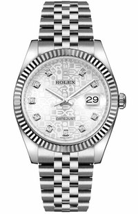 Rolex Datejust 36 Silver Jubilee Diamond Dial Watch 116234-0087