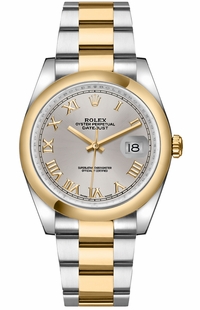 Rolex Datejust 36 Silver Roman Numeral Oyster Bracelet Watch 116203