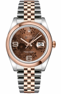 Rolex Datejust 36 Steel & Rose Gold Watch Women's 116201-0104