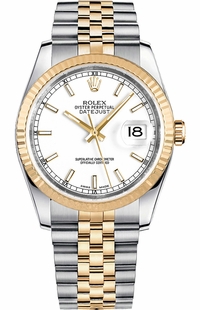 Rolex Datejust 36 White Dial Jubilee Bracelet Watch 116233