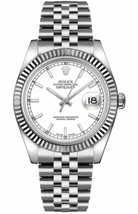 Rolex Datejust 36 White Dial Jubilee Bracelet Watch 116234-0088