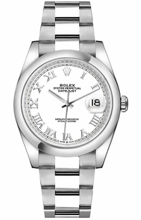 Rolex Datejust 36 White Dial Roman Numerals Watch 126200-0008