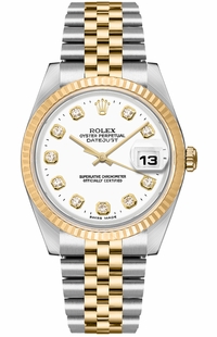 Rolex Datejust 36 White Diamond Dial Unisex Watch 16233