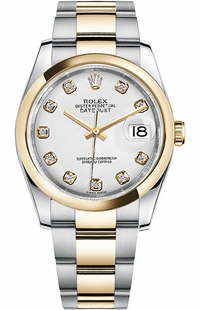 Rolex Datejust 36 White Diamond Dial Watch 116203-0187